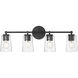 Ashli 4 Light 28 inch Matte Black Vanity Light Wall Light